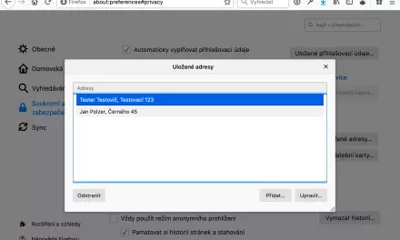 Jak zapnout automatické vyplňování formulářů s adresou ve Firefoxu