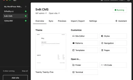 Studio by WordPress.com: jak si rozběhat WP v počítači a snadno jej zkopírovat na web Studio by WordPress.com: jak si rozběhat WP v počítači a snadno jej zkopírovat na web