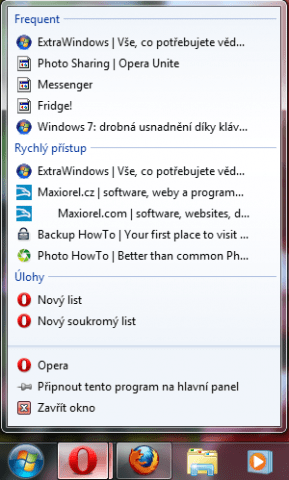 Opera 10.50 ve Windows 7