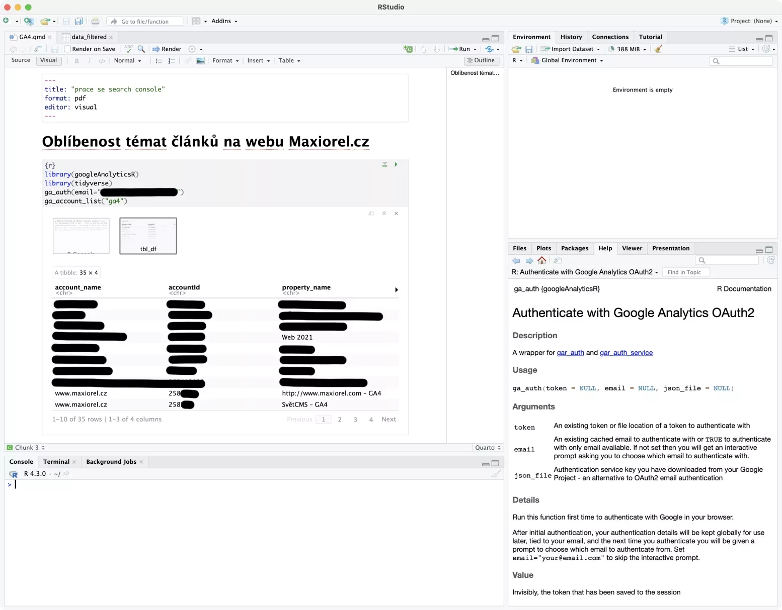 RStudio a Google Analytics 4