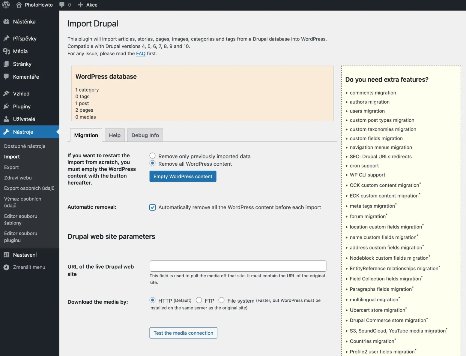 Import z Drupalu do WordPressu