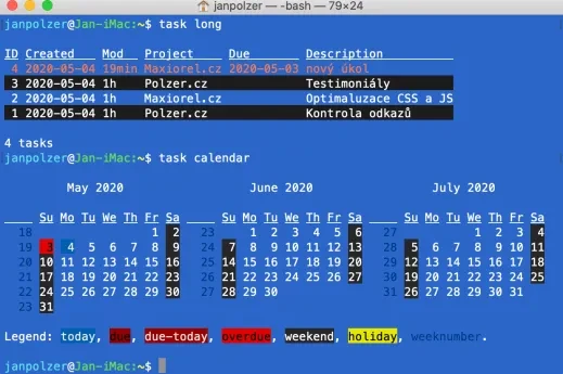 Taskwarrior: úkolníček pro geeky