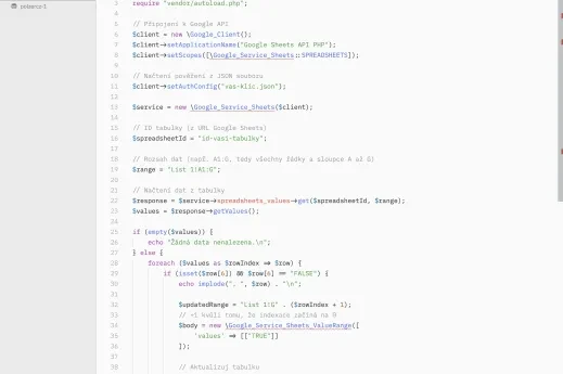 Načítáme a zapisujeme data do Tabulek Google pomocí PHP. Krok za krokem