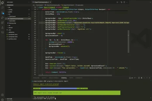 Jak na progress bar v konzolové aplikaci se Symfony