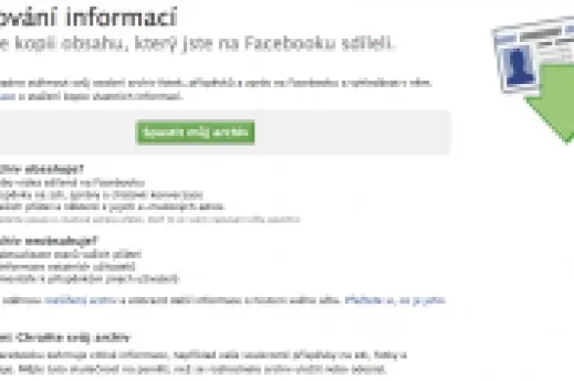 Tip: Facebook nabízí zálohování dat. Už jste jej vyzkoušeli?