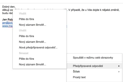 Jak na předpřipravené odpovědi v Gmailu