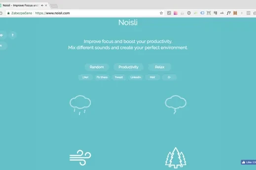 Noisli: 16 zvuků na pozadí a soustředění přijde samo