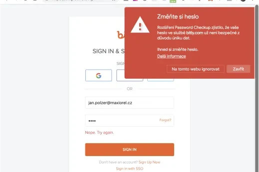 Nastavte si v Chrome upozornění na uniklé přihlašovací údaje